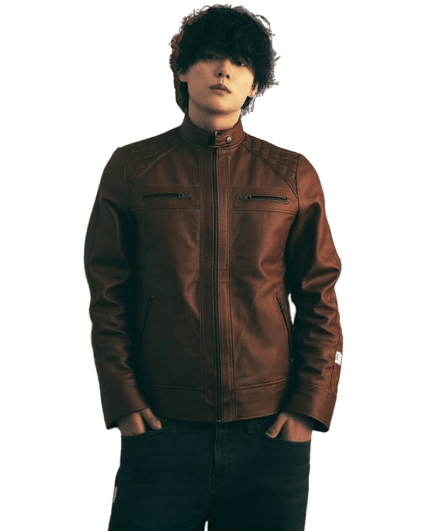 Men’s Classic Brown Leather Biker Jacket – Timeless & Stylish