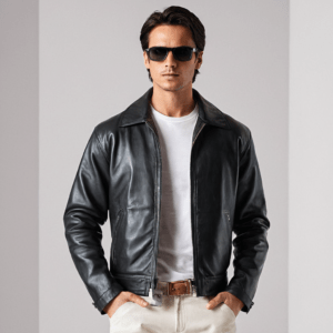 Men's Classic Black Lambskin Leather Blazer