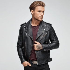 Men's Black Quilted Motorcycle Jacket – Vintage Brando Biker Style
