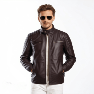 Men's Premium Quilted Leather Jacket – Classic Biker Style