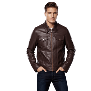 Men’s Dark Brown Leather Jacket – Timeless & Versatile